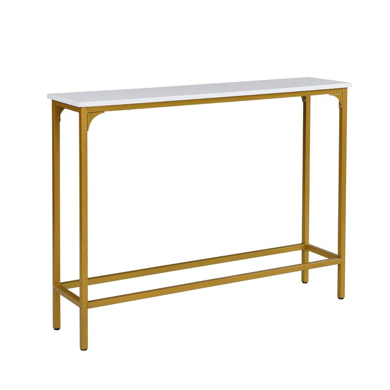 Stella Slim Console Table White/Gold - Carolina Chair & Table