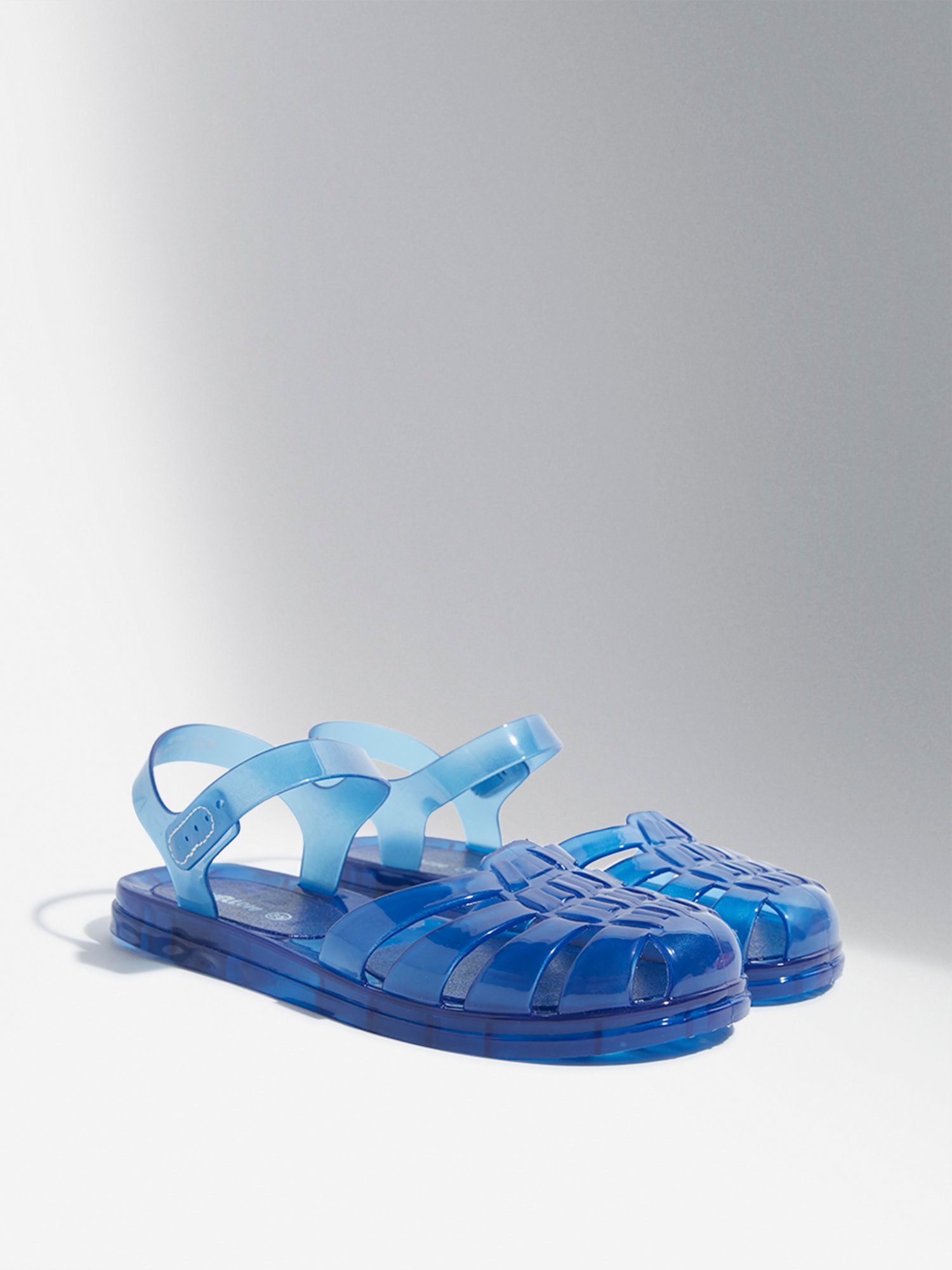 Yellow by Westside Navy Vinyl Multi-Strap Sandals