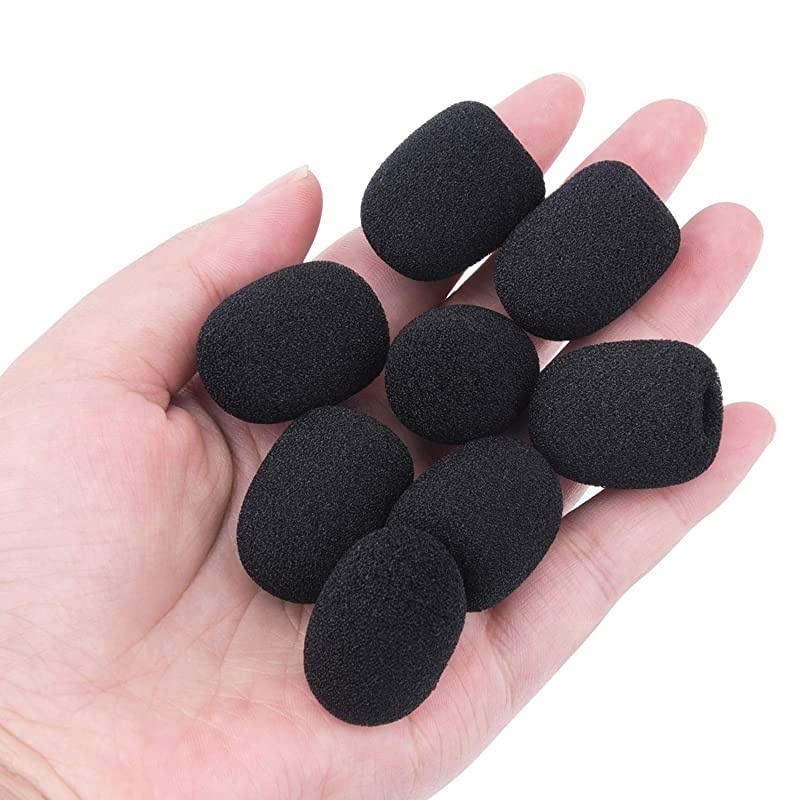 15 Pack Mini Size Lapel Headset Microphone Mic Windscreen Foam Cover, Black