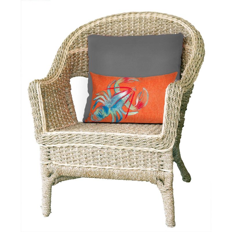 20"x20" Oversize Indoor/Outdoor Lobster Square Throw Pillow Orange - Liora Manne