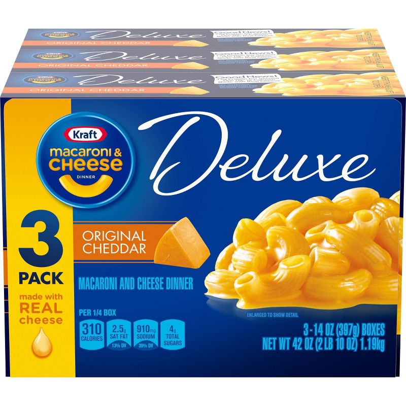 Kraft Deluxe Original Cheddar Macaroni & Cheese Dinner - 3pk