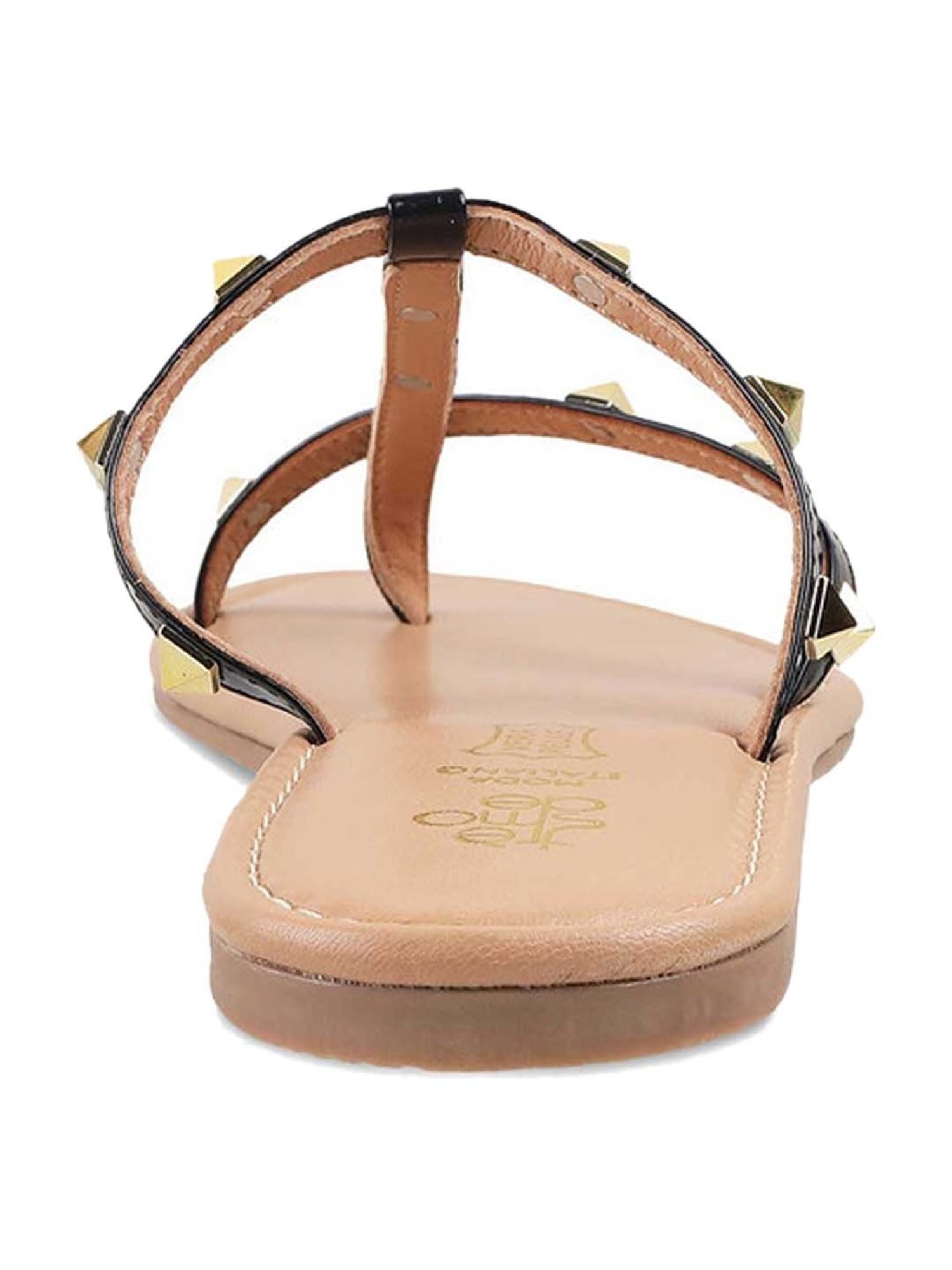 Tresmode Women's Black Toe Ring Sandals