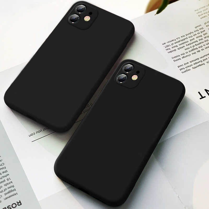 Black Matte Mobile Phone Case For Iphone 12Mini 12 11 Pro X Xr Xs Max 6 6S 7 8 Plus 5 Se Fashion Classic Silicone Soft Shell