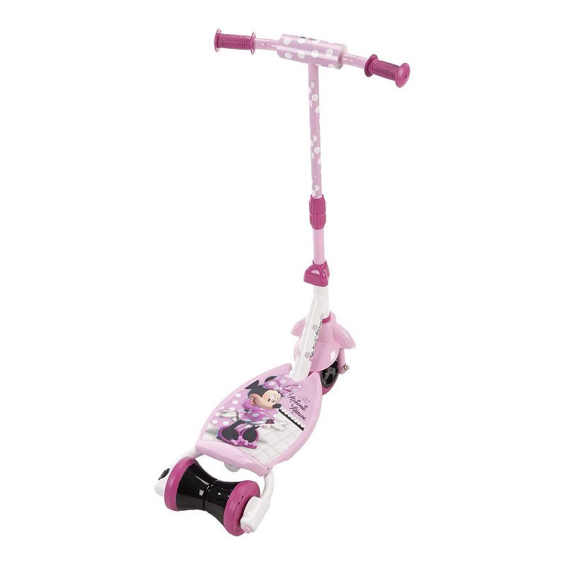 Huffy 38457 Preschool Toddler Kids Disney Minnie Mouse 3, 2, Grow Scooter Toy with Convertible Design and Adjustable Height for Ages 3 to 5, Pink