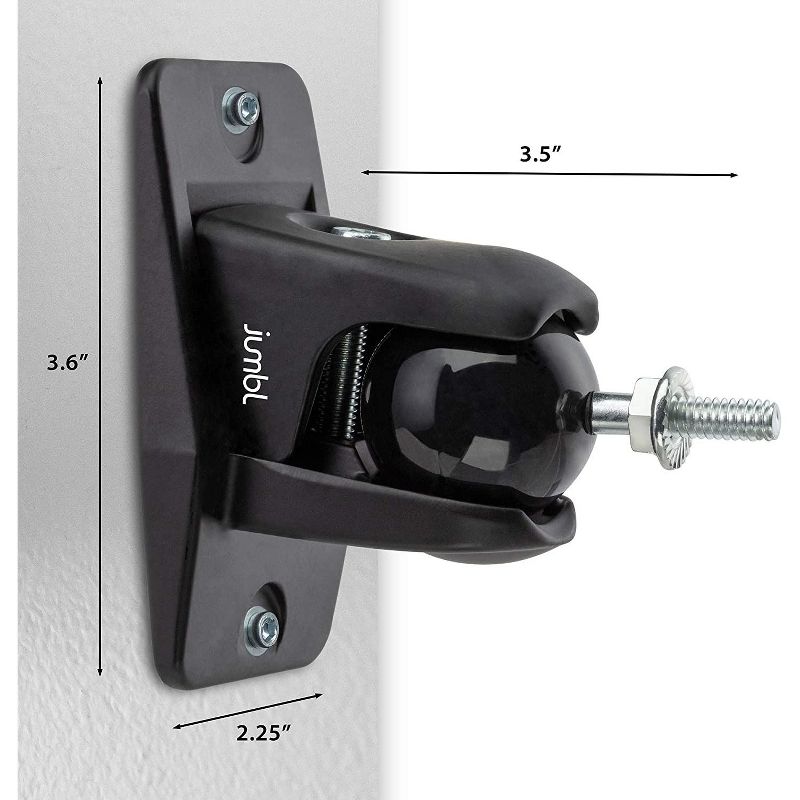 Jumbl SINSB7B ProGrip Ultra Stainless Steel Speaker Wall Mount Bracket, Pair of 2