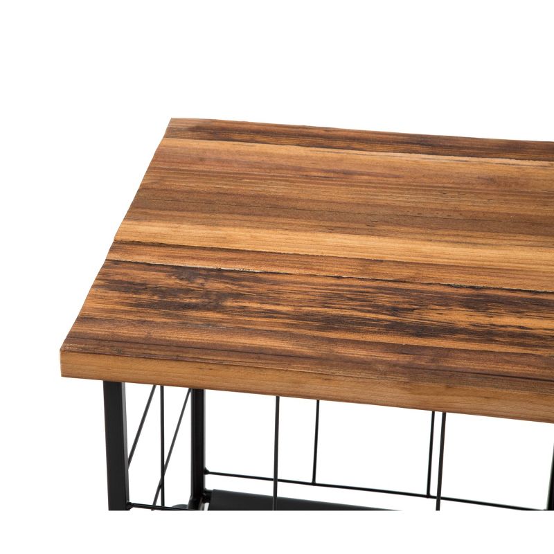 Weston Wood & Metal Rolling File Cabinet Brown/Black - Summerland Home