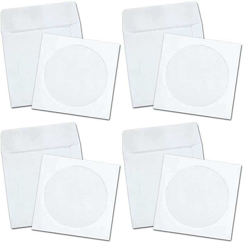 CD/DVD Envelopes, White, Pack of 100 (62903), 4 Pack