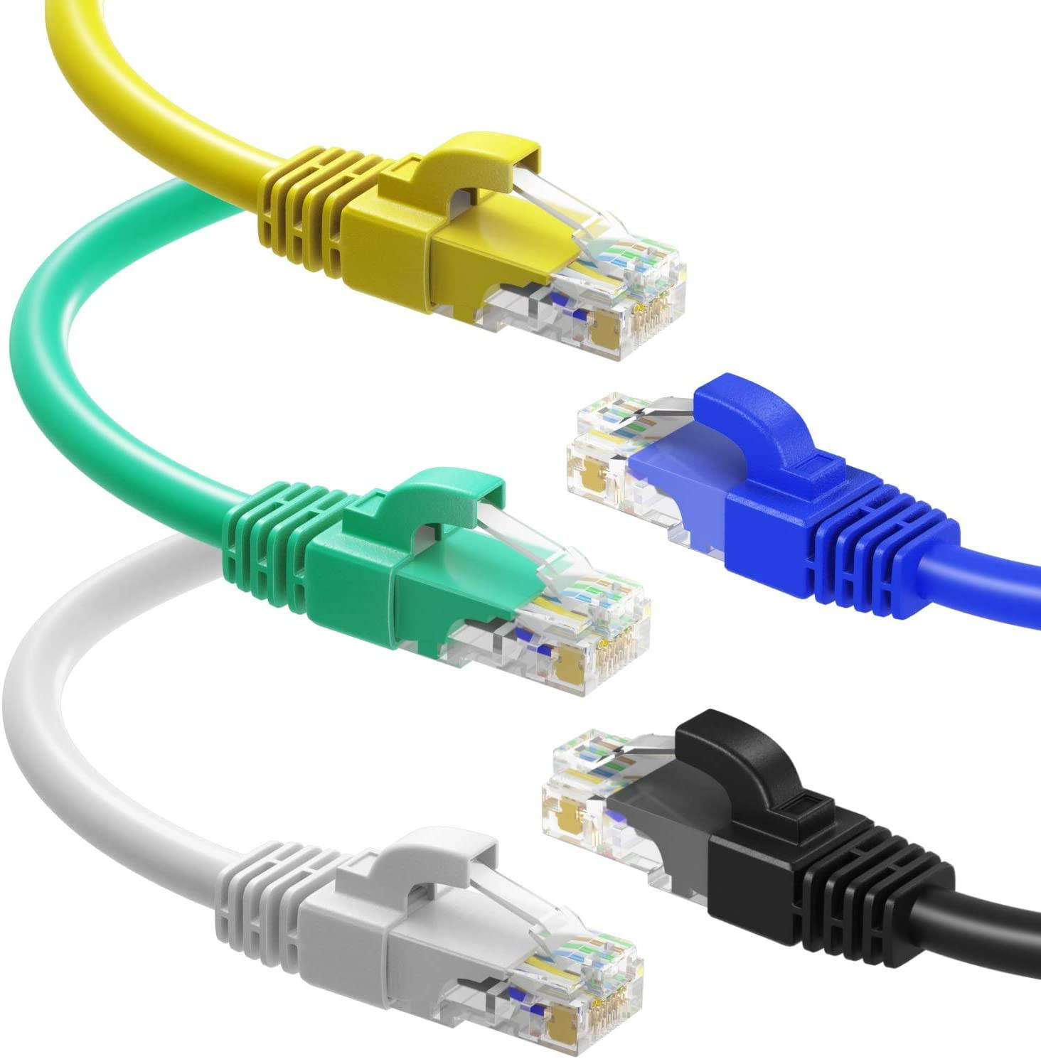 Cat6 Snagless Ethernet Cable - 6 Feet - Black - [5 Pack] - Pure Copper - UL Listed - Cable Ties Included