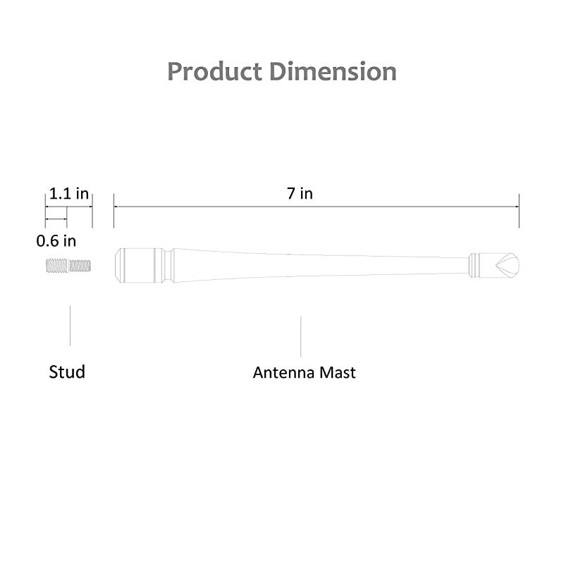 Antenna Compatible with 20122020 Dodge Ram 1500 | 7 inches Rubber Antenna Replacement | Designed for Optimized FMAM Reception