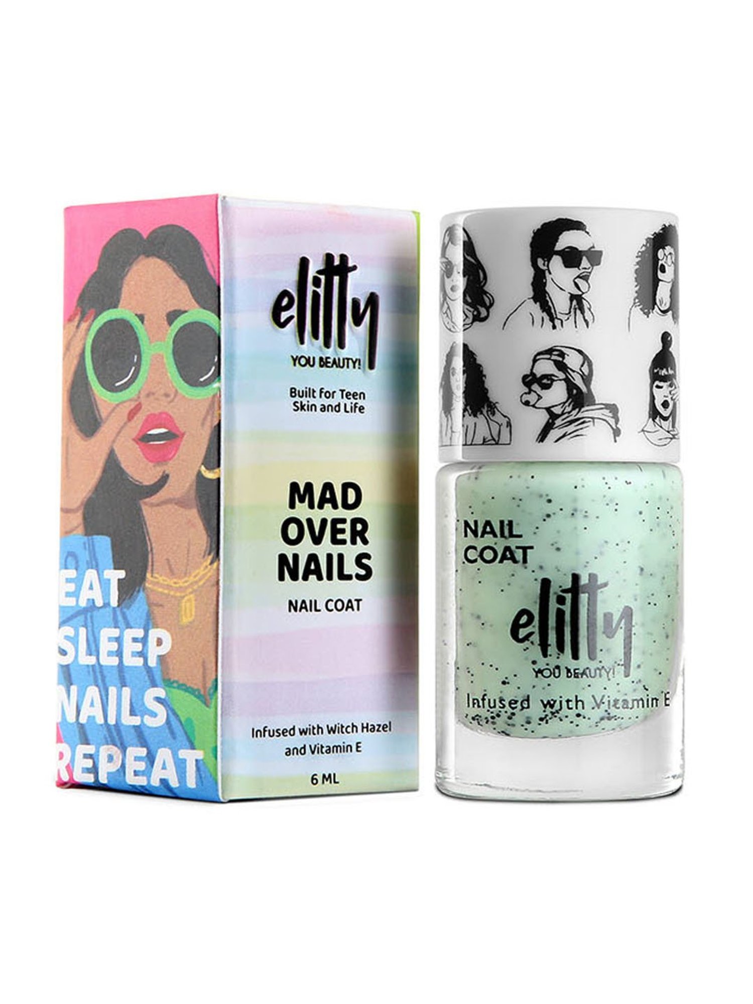 Elitty Mad Over Nails Glossy Nail Polish Peace Out (Mint Cookie) - 6 ml