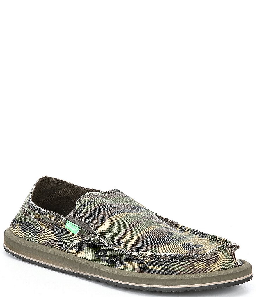Sanuk Men's Vagabond Camo Print Canvas Slip-Ons