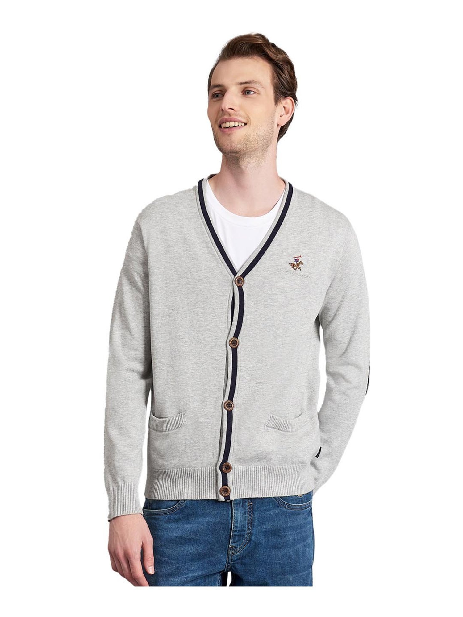 Beverly Hills Polo Club Grey Regular Fit Cardigan