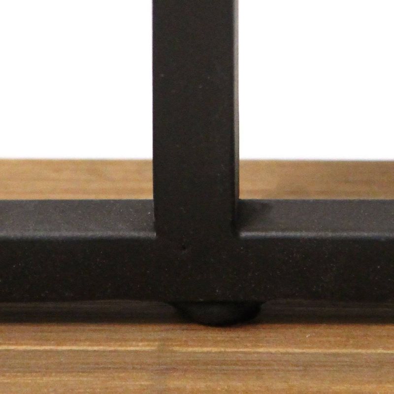 21.25" x 9.25"Metal and Wood Family Table Top Black/Natural - Stratton Home Décor