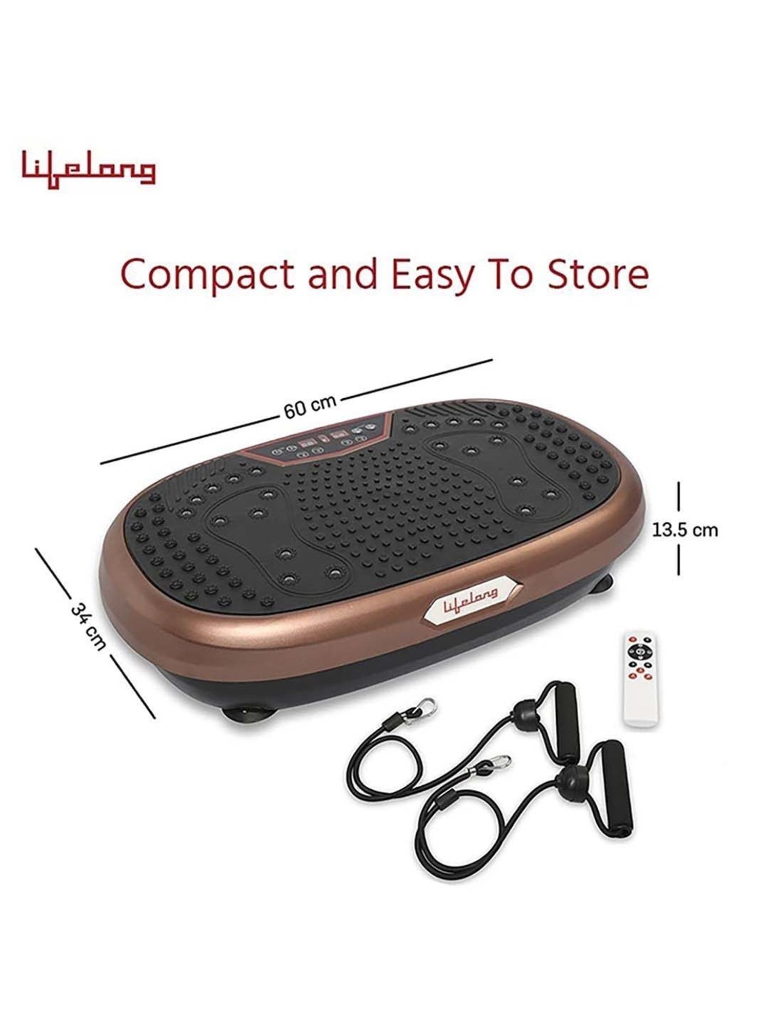 Lifelong LLM234 Crazyfit Vibration Plate Massager Machine for Full Body Workout (Brown)