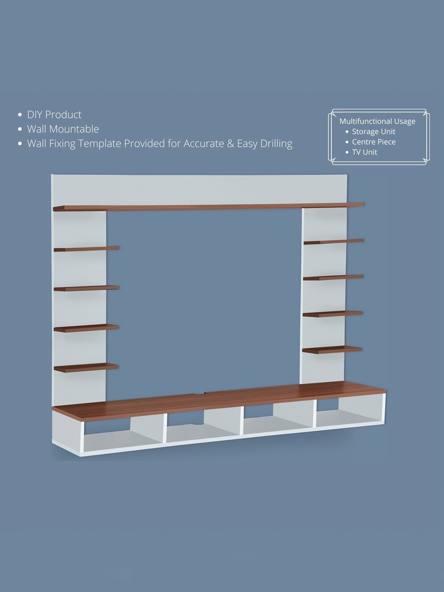 Delite Kom Flex Flowery Wenge & Acacia Dark Engineered Wood TV Entertainment Unit