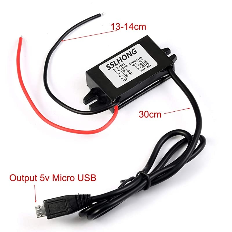 DC-DC Converter Step Down Module 12V to 5V Micro USB Output Buck Power Adapter