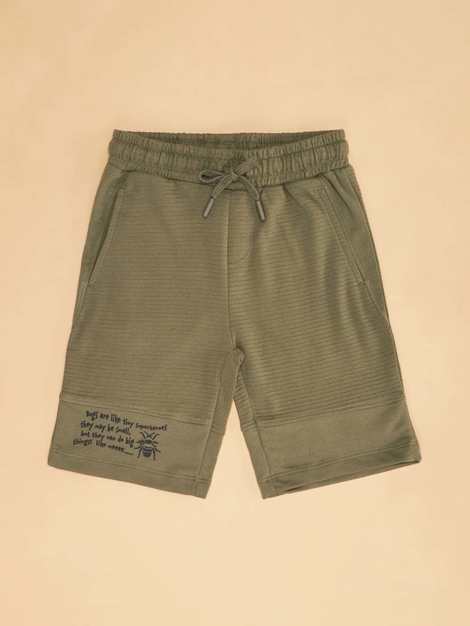 Pantaloons Junior Kids Epsom Green Cotton Printed Shorts