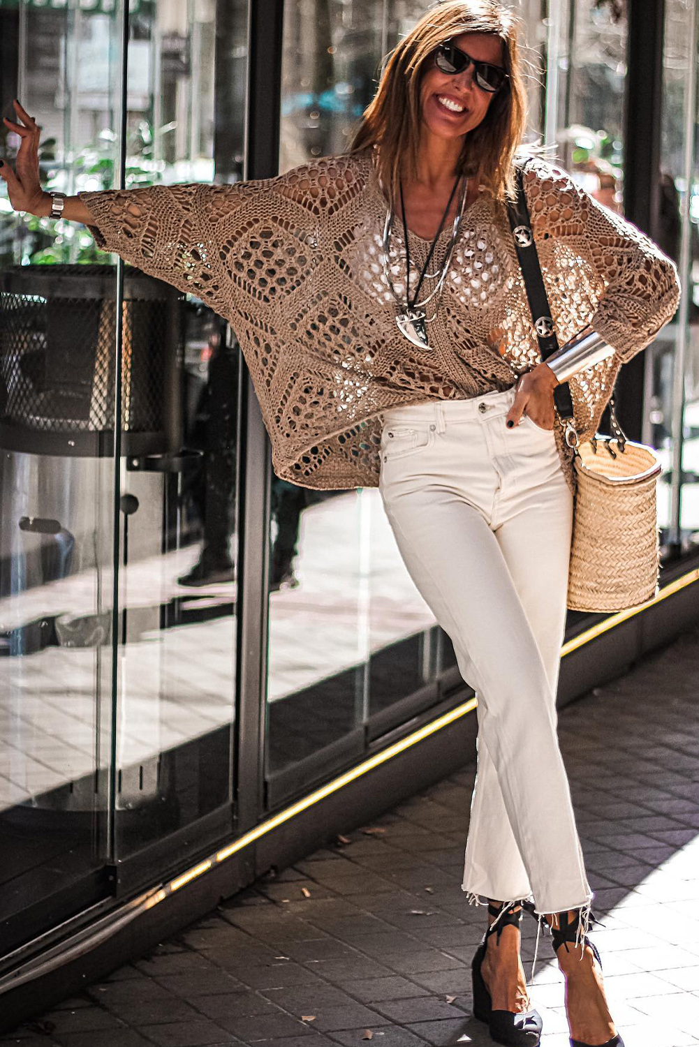 Gibson & Latimer Jewel Neck Basic Stripe Tee