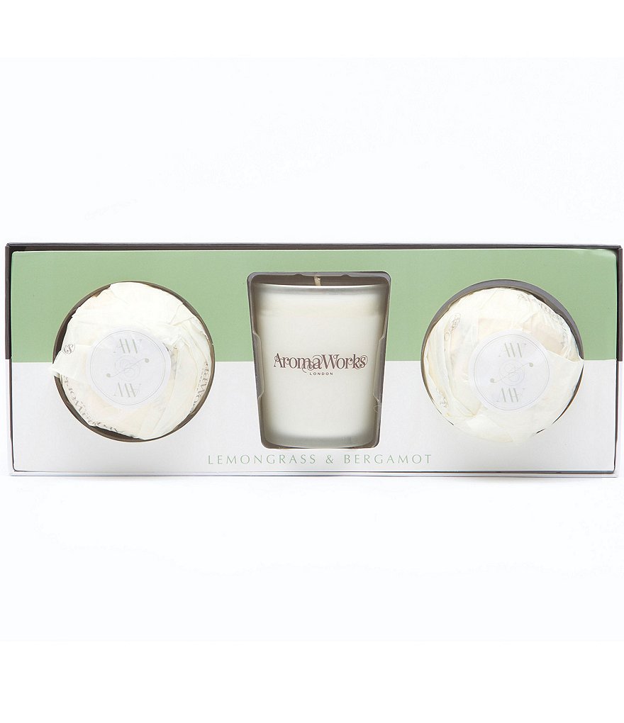 AromaWorks London Light Range Lemongrass & Bergamot 10cl & Mini Aromabomb Gift Set