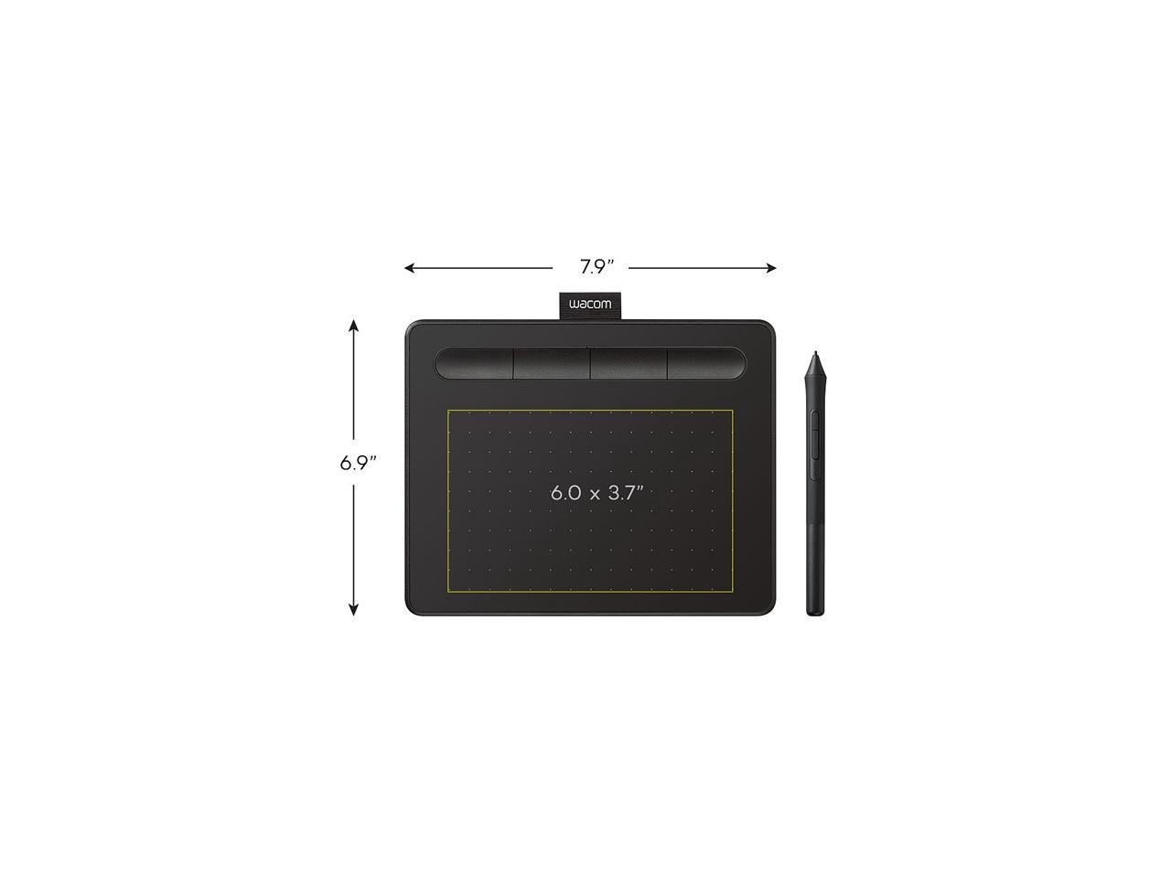 Wacom Intuos Graphics Drawing Tablet with 3 Bonus Software included, 7.9" x 6.3", Black (CTL4100)