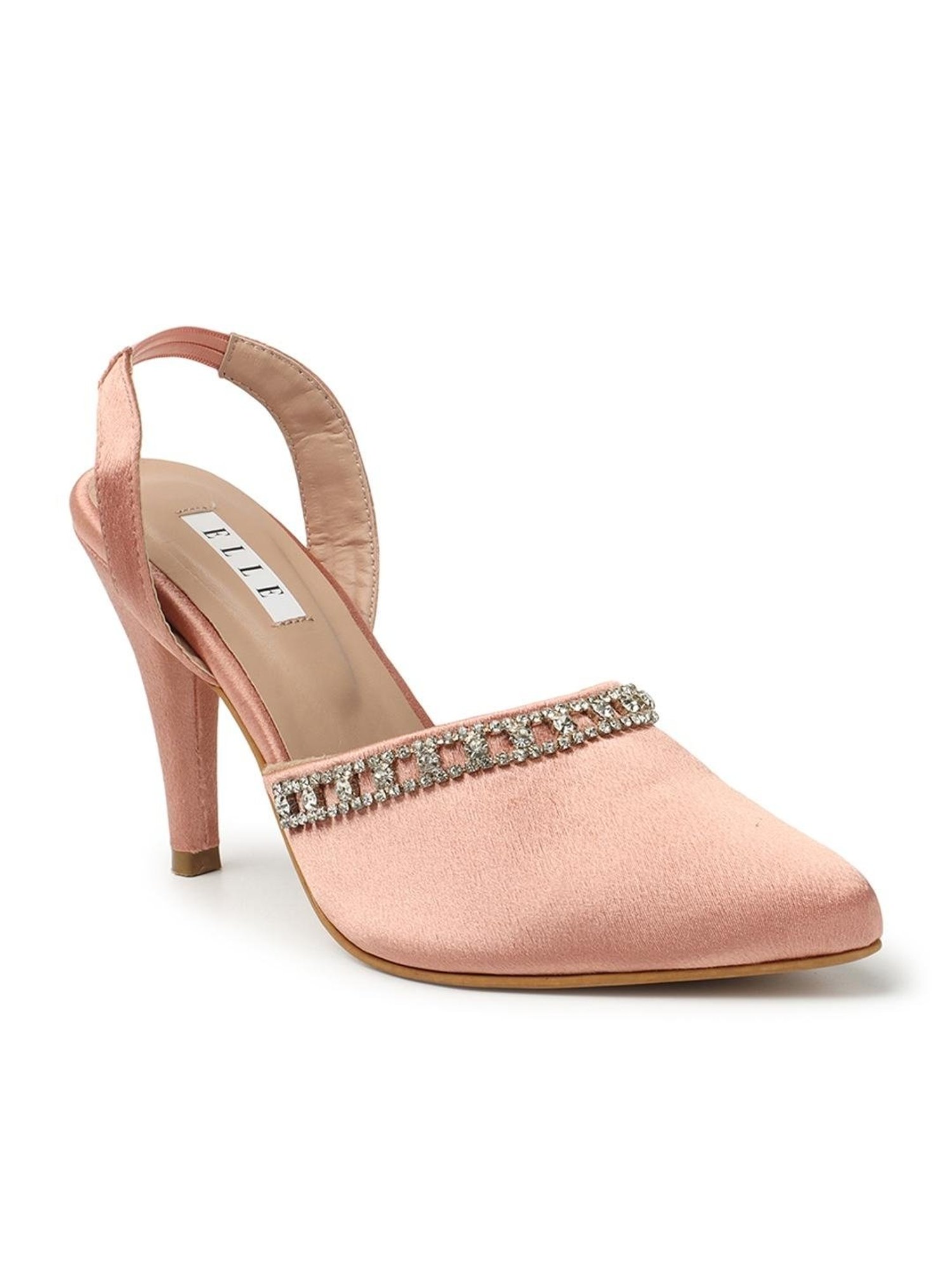 Elle Women's Peach Sling Back Stilettos