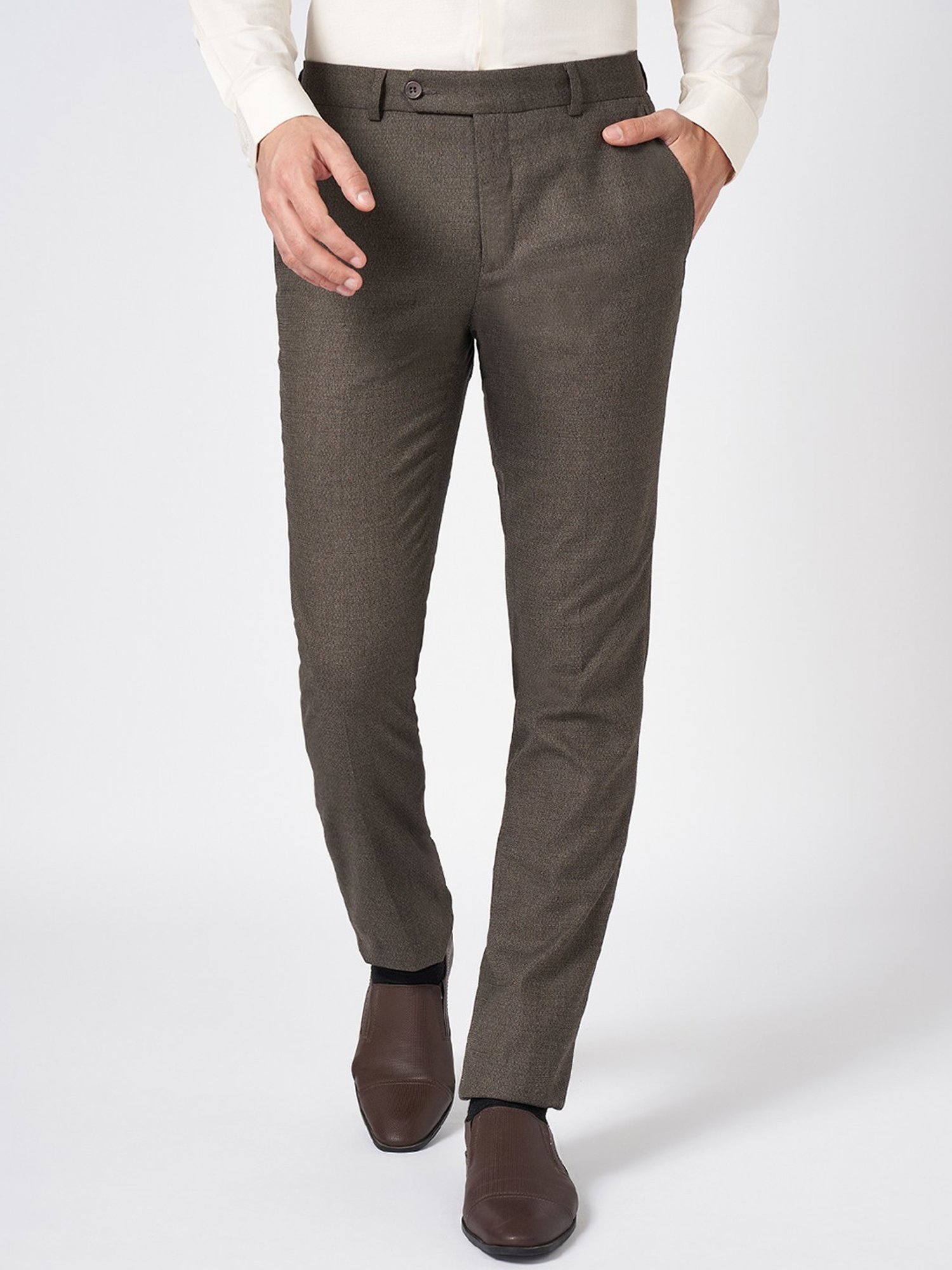 Arrow Navy Regular Fit Trousers