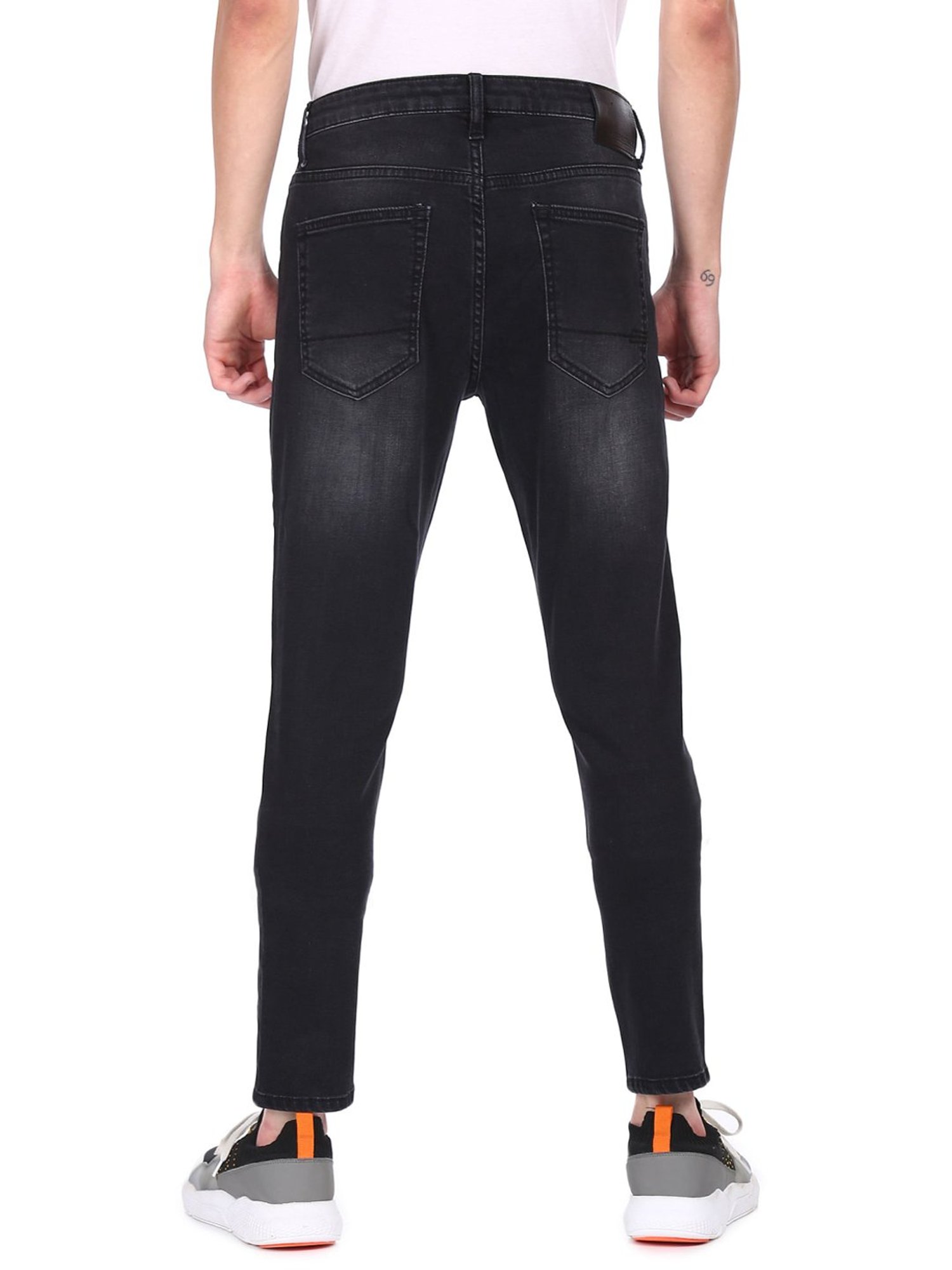 Aeropostale Black Skinny Fit Lightly Washed Jeans - Flexi Collection