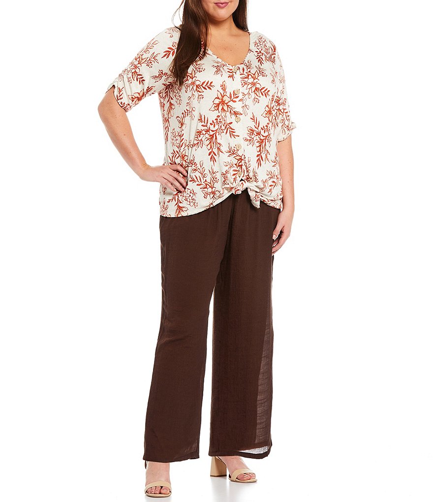 Bryn Walker Plus Size Pira Ponti Sleeveless Jewel Neck Oversized Tank