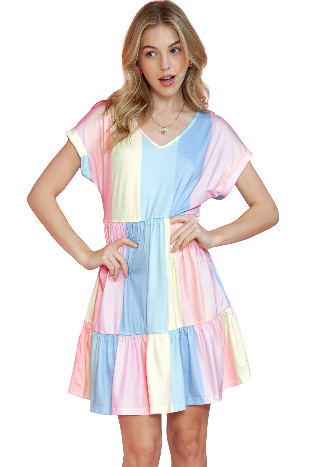 Cheetah Casual Long Sleeve Button Up Shirt Dress