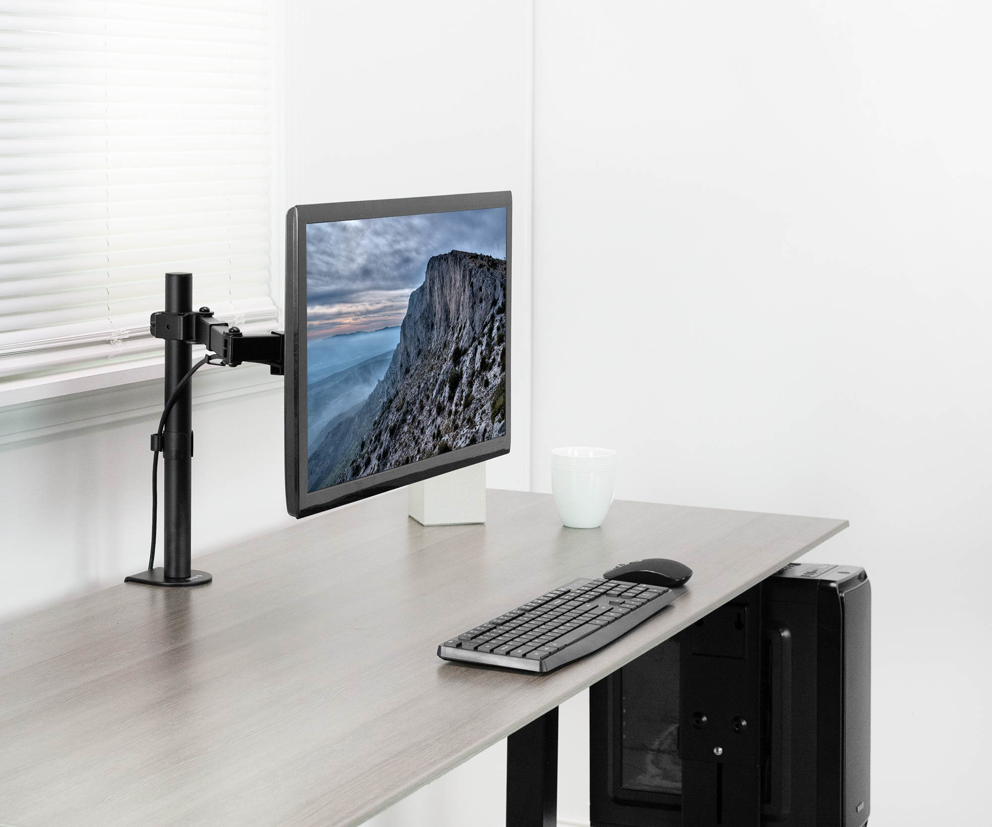VIVO Single LCD 13" to 32" Monitor Desk Mount Stand, Fully Adjustable, Tilt, Rotation | For 1 Screen (STAND-V100B)