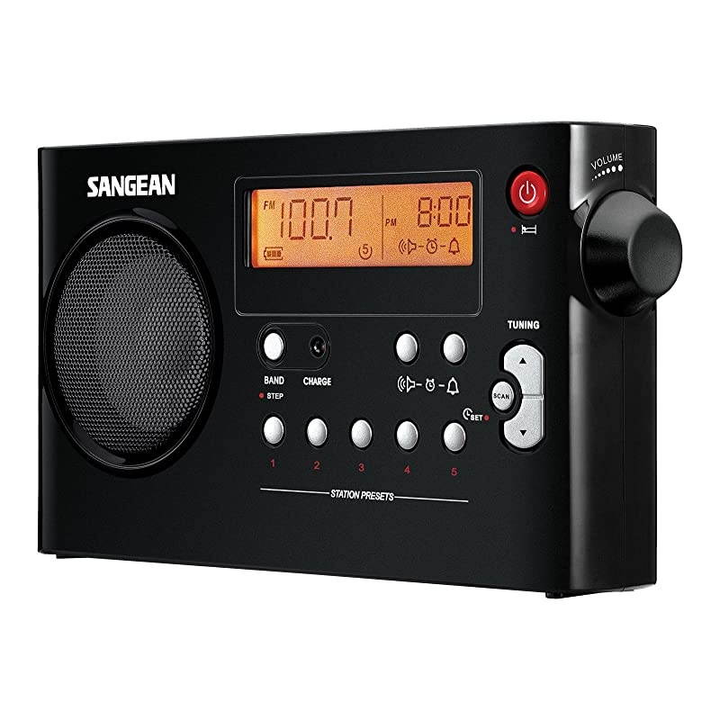 PR-D7 BK AM/FM Digital Rechargeable Portable Radio - Black & Panasonic BK-3MCCA8BA eneloop AA 2100 Cycle Ni-MH Pre-Charged Rechargeable Batteries, 8 Pack
