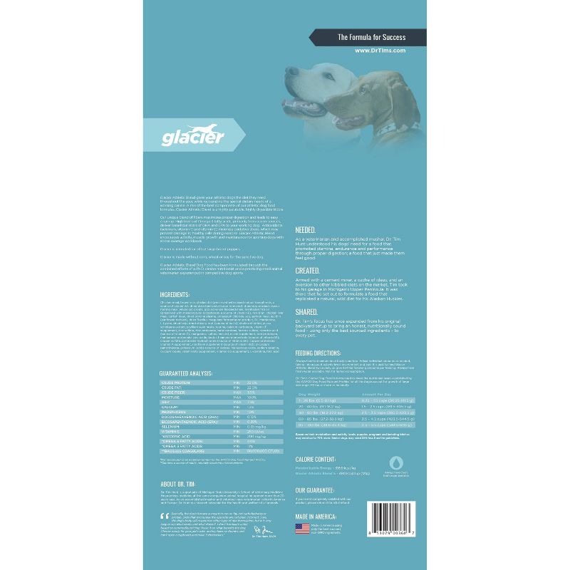 Dr. Tim's Glacier Athletic Blend Premium Dry Dog Food - 40lbs