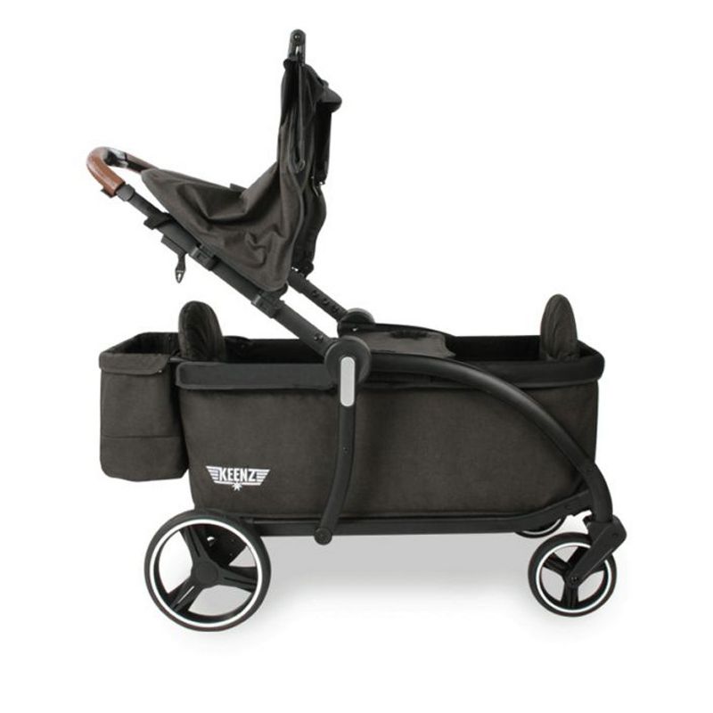 Keenz Class Push Pull Baby Toddler Kids Stroller Wagon with 1 Touch Brake, Foldable Design, Activity Tray, Storage Bin, and Removeable Canopy, Black
