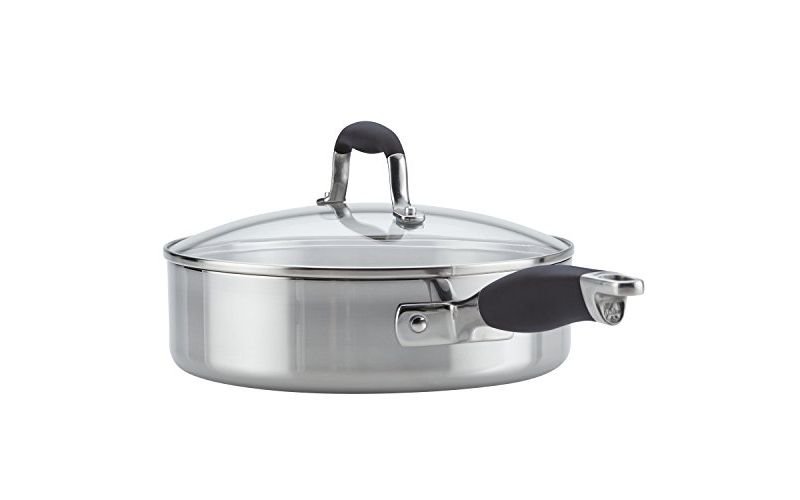 Anolon Advanced Triply Stainless Steel Cookware Pots and Pans Set, 10 Piece, Onyx