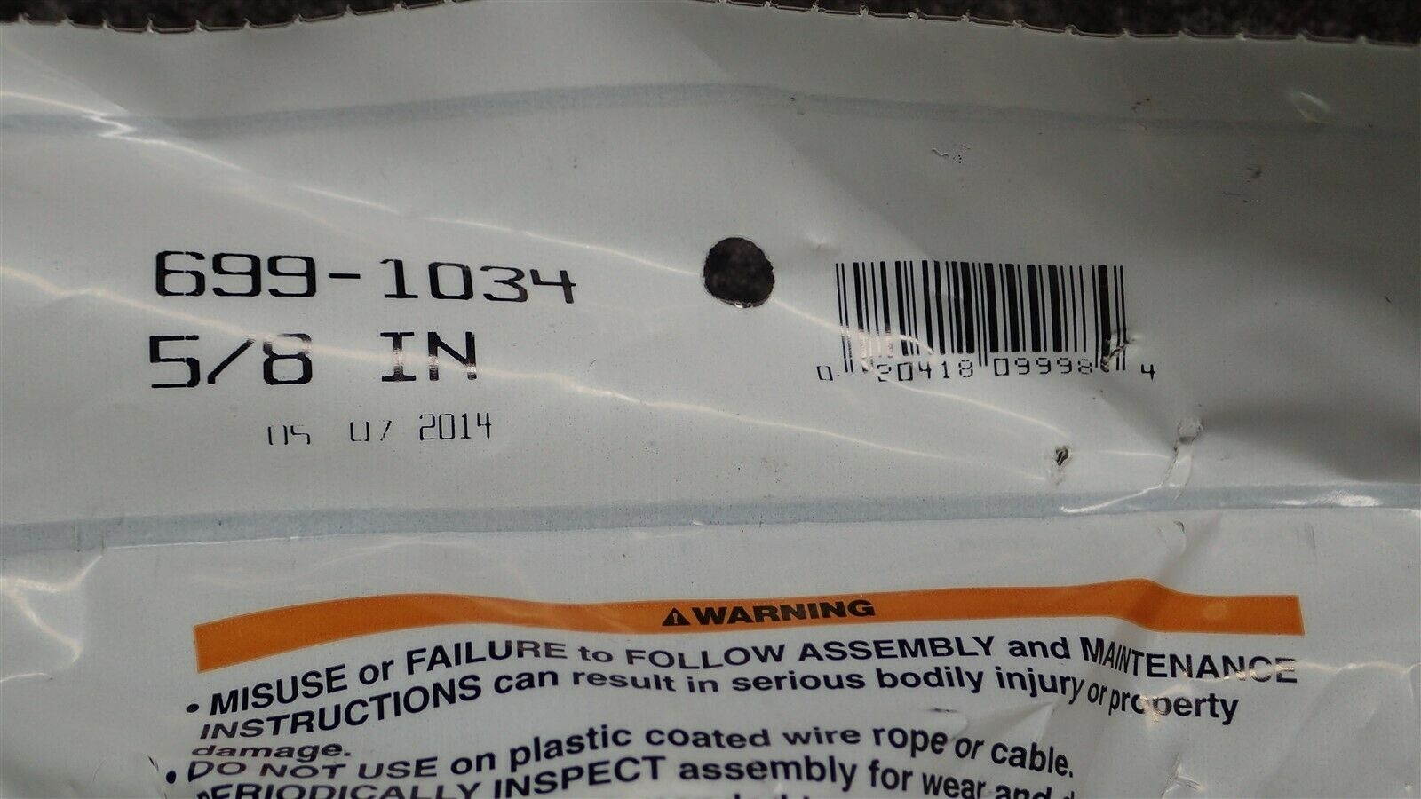 (4) CAMPBELL/APEX/COOPER TOOLS Wire Rope Clips for 5/8" Rope Diameter 669-1034