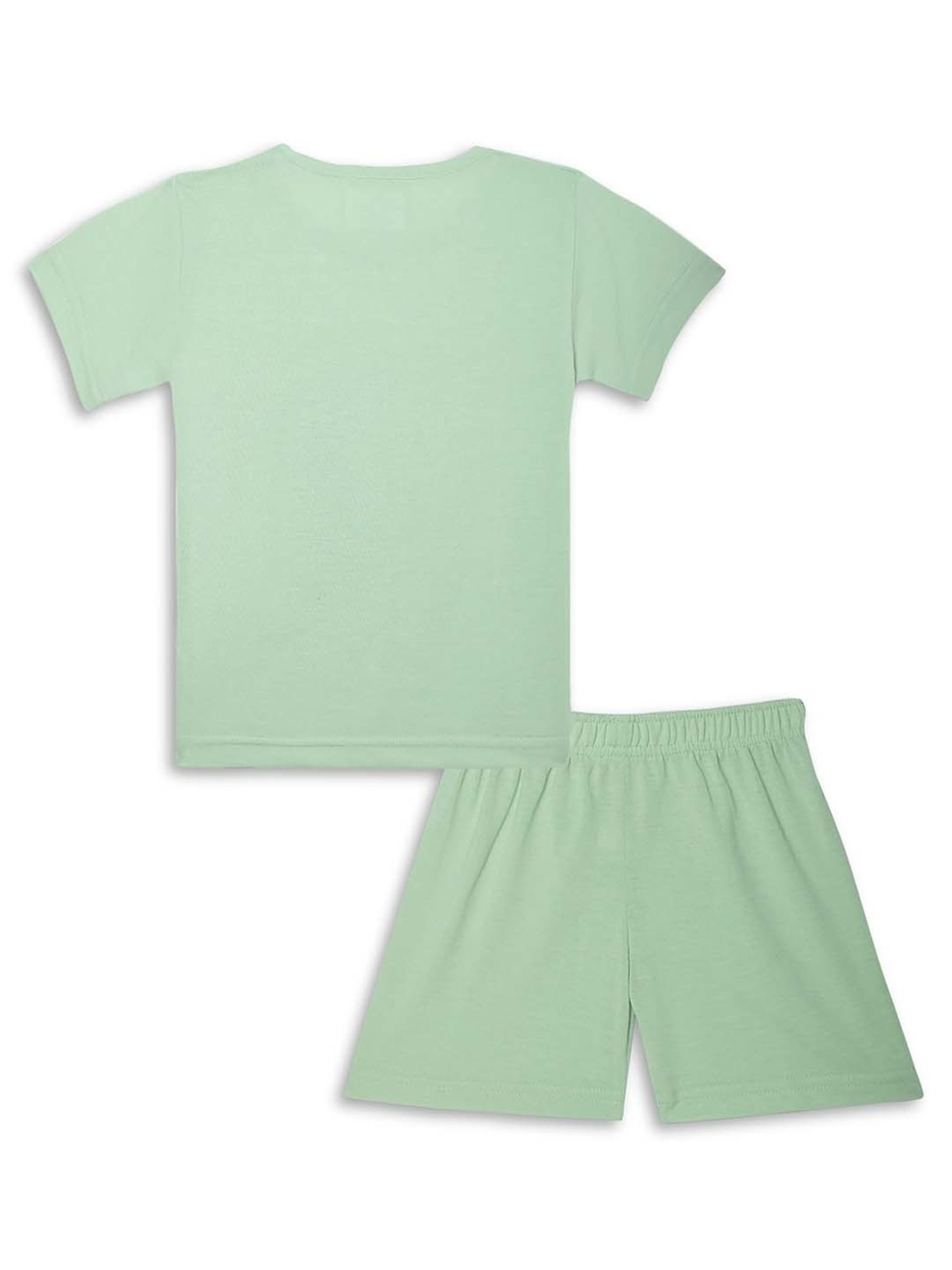 Vimal Jonney Kids Mint Green & Black Printed T-Shirt Set