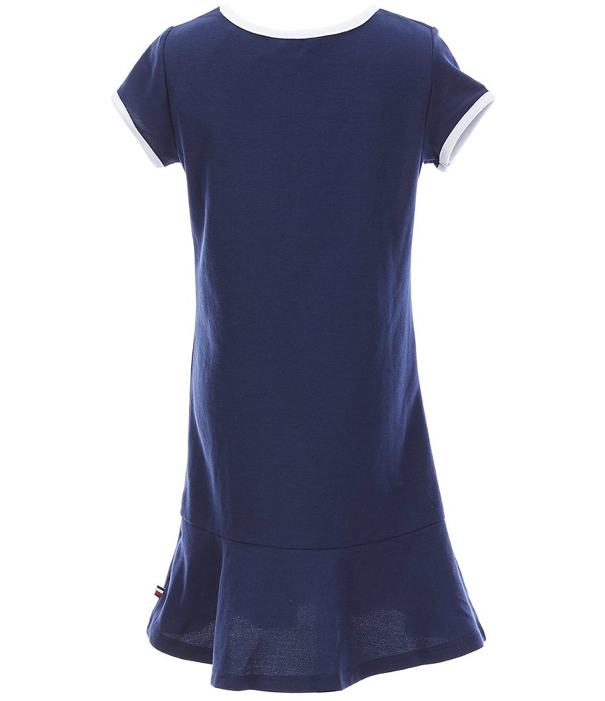 Tommy Hilfiger Big Girls 7-16 Pieced Flag Pique Dropwaist Dress