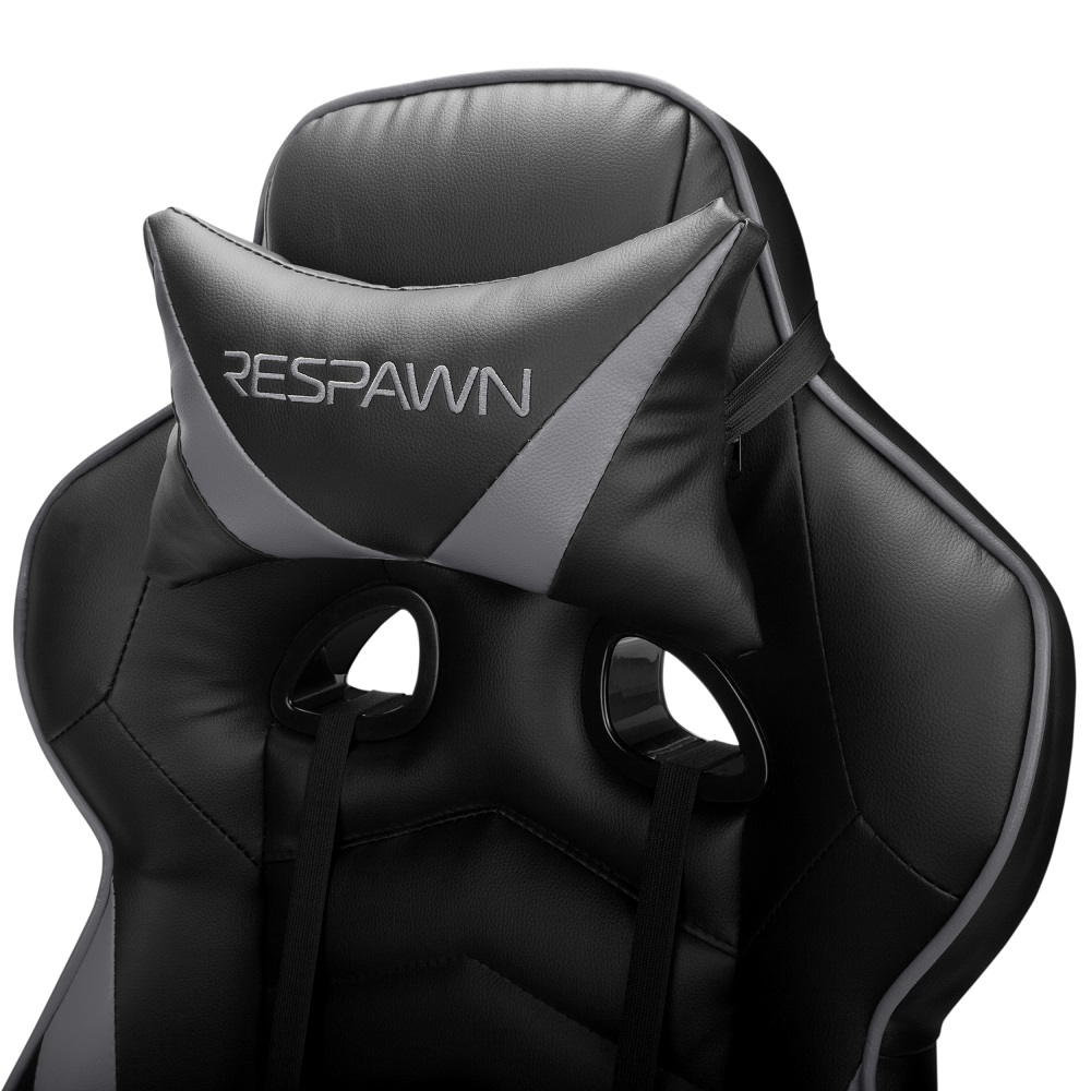 RESPAWN 110 Racing Style Gaming Chair, Reclining Ergonomic Leather Chair with Footrest, in White (RSP-110-WHT)
