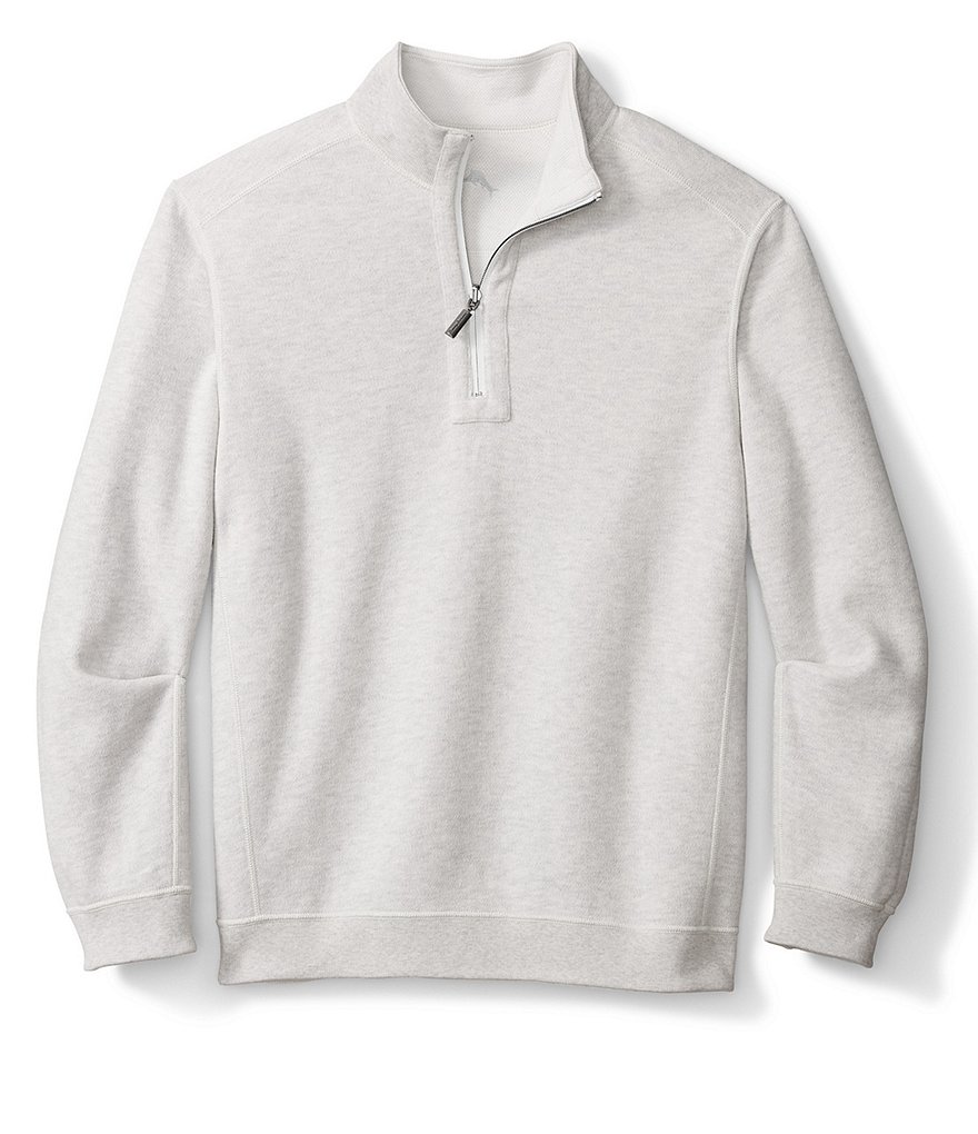 Cutter & Buck Big & Tall Traverse Stripe Performance Stretch Half-Zip Pullover