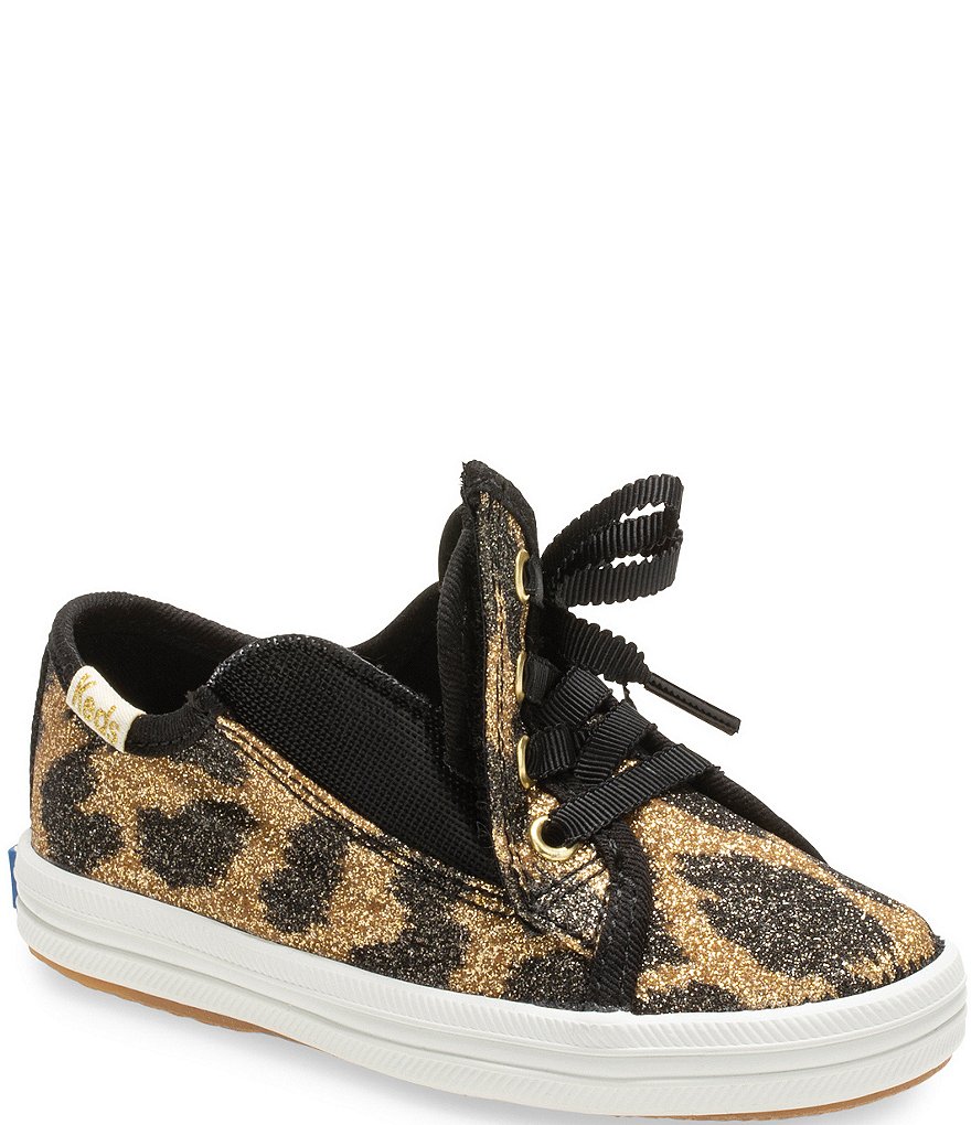 Keds for kate spade new york Girls' Kickstart Jr Leopard Print Glitter Sneaker (Infant)