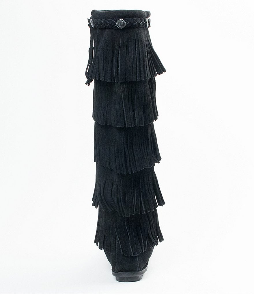 Minnetonka 5-Layer Fringe Suede Boots