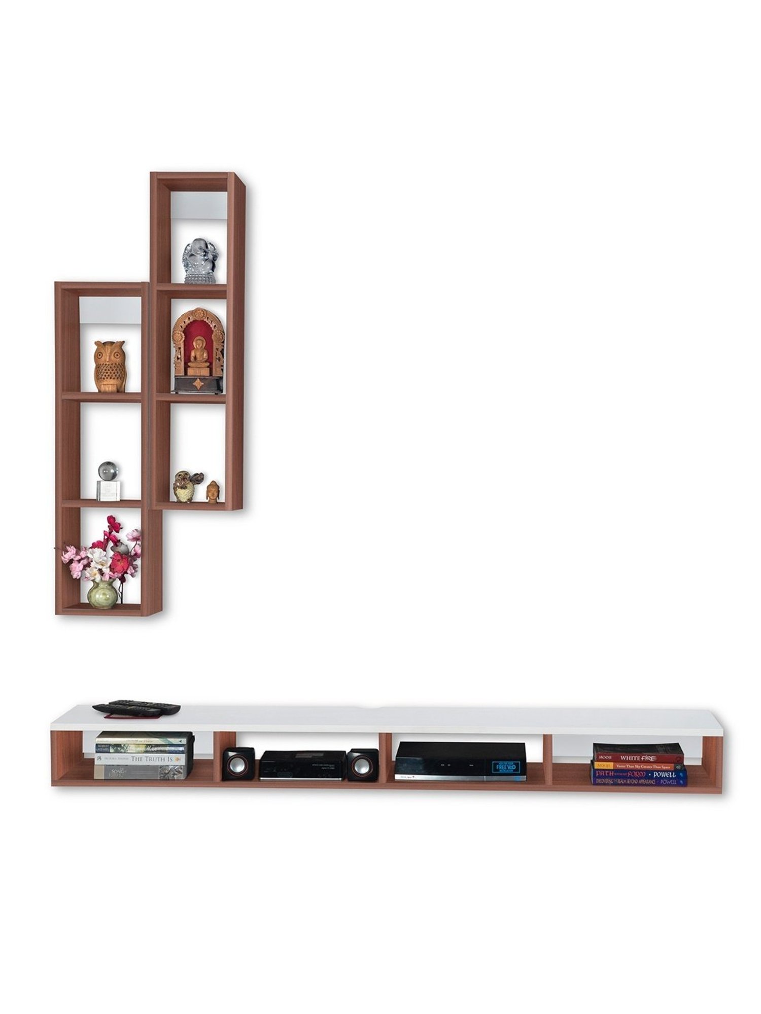 Delite Kom Flex Flowery Wenge & Acacia Dark Engineered Wood TV Entertainment Unit
