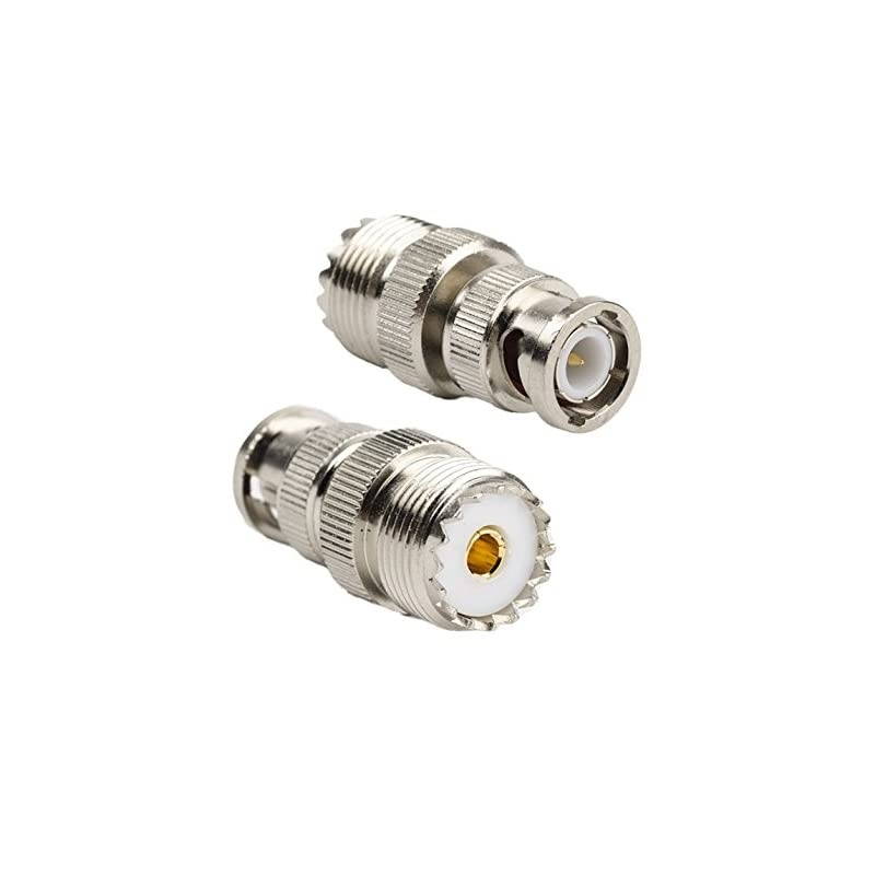2pcs RF coaxial coax adapter BNC male to UHF female SO239 SO239