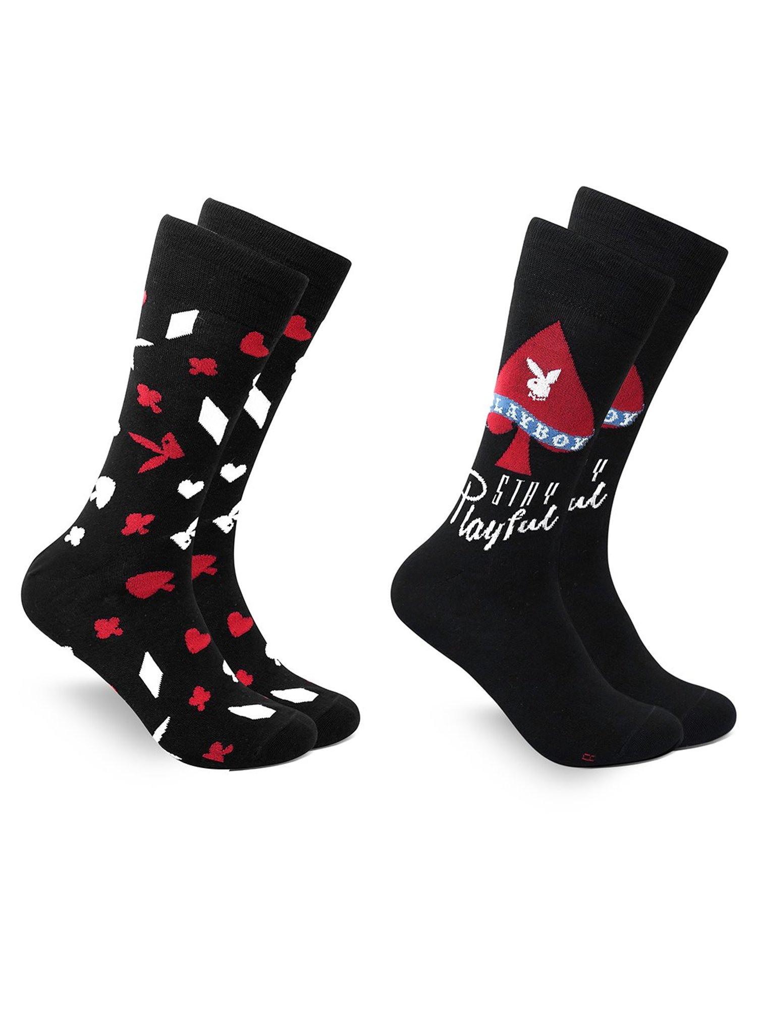 BALENZIA Black Printed Socks - Pack of 2