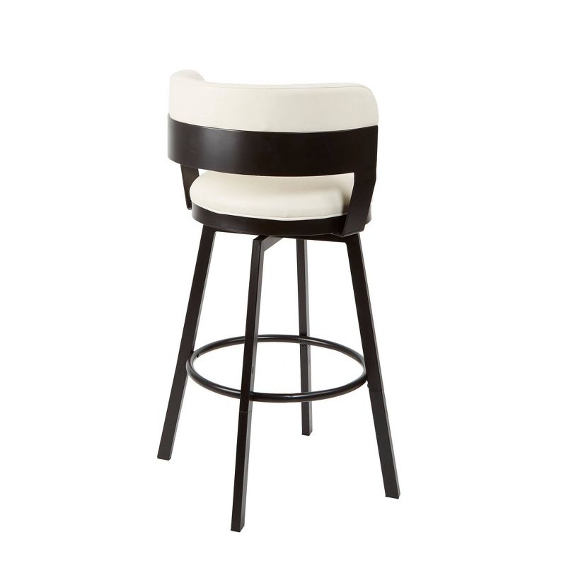 Everett Adjustable Mod Wrap Back Barstool White - Silverwood
