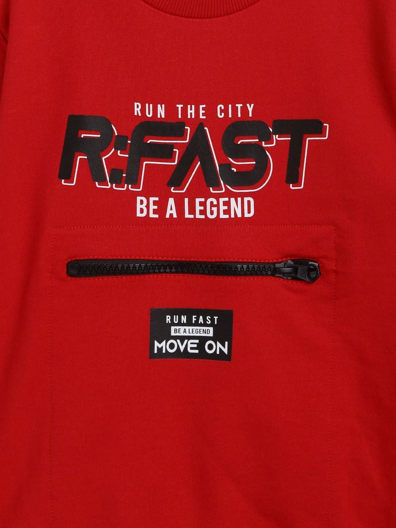 Chicco Kids Red & Black Cotton Printed Full Sleeves T-Shirt Set