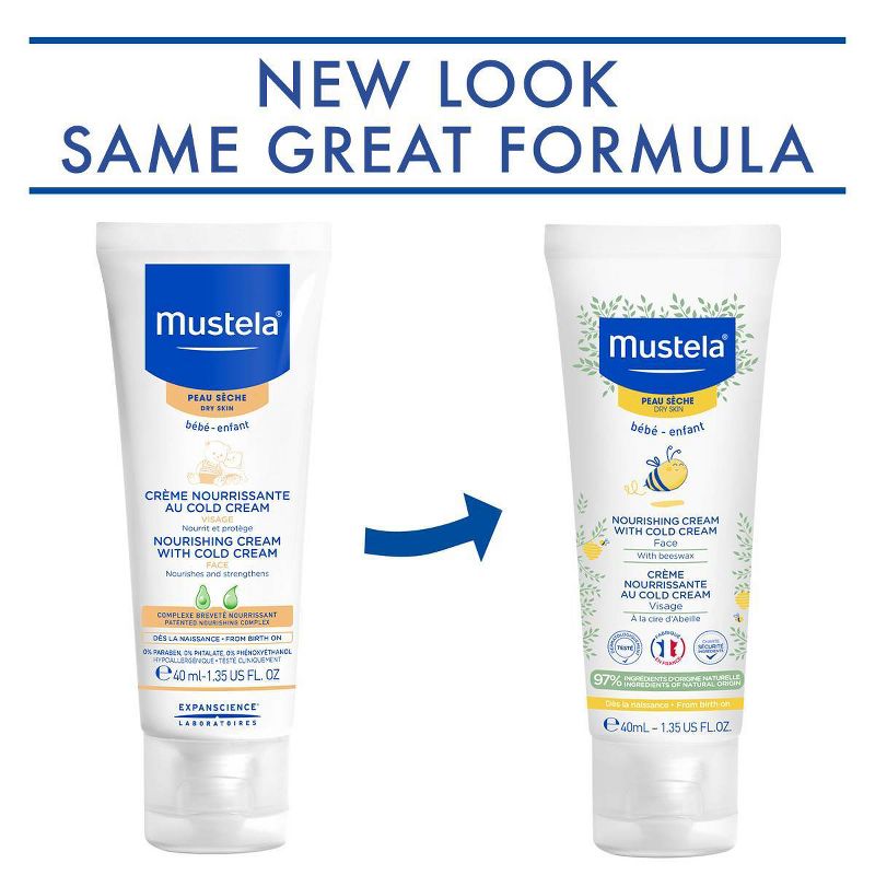 Mustela Nourishing Baby Face Cream Moisturizing Baby Lotion for Dry Skin -  1.35 fl oz