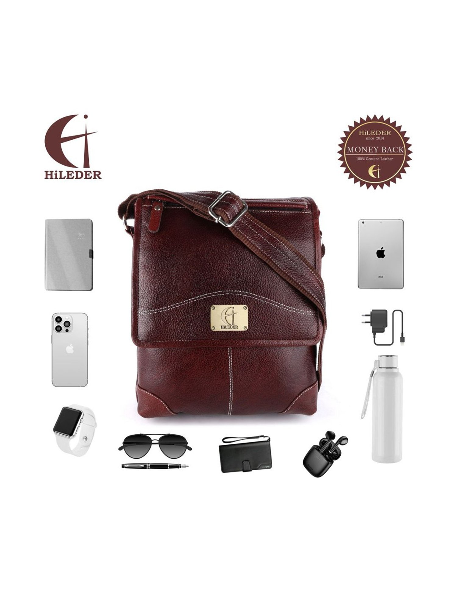 HiLEDER Brown Solid Medium Cross Body Bag