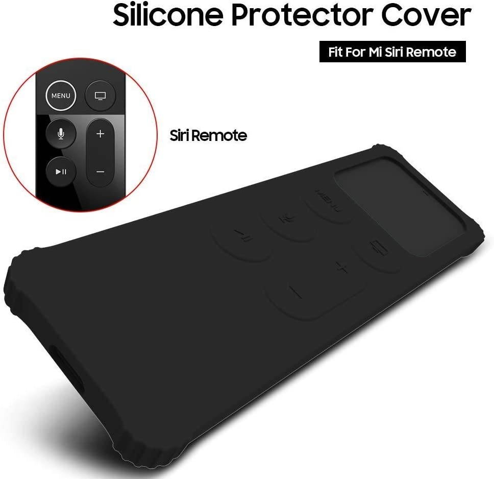 AWINNER Protective Case Compatible for Apple TV 4K/4th/HD Siri Remote (1st Generation) - Lightweight [Anti Slip] Shock Proof Silicone Cover for Apple TV Siri Remote Controller (Black)