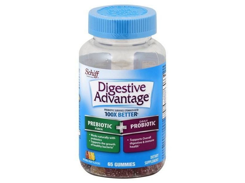Digestive Advantage Prebiotic Fiber + Probiotic Gummies for Men & Women - Fruit Flavors - 65ct